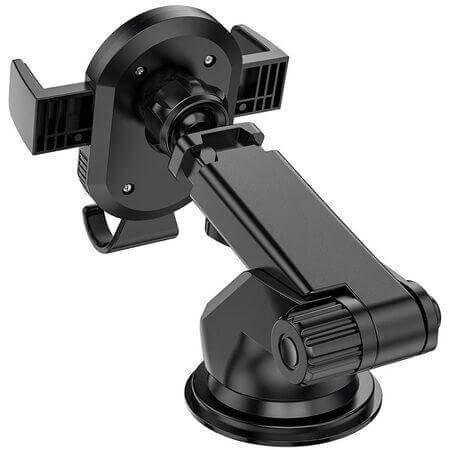 Universal vacuum phone stand BOROFONE BH39 with long arm - Black