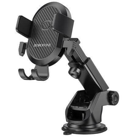 Universal vacuum phone stand BOROFONE BH39 with long arm - Black