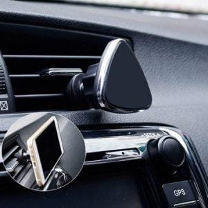 Magnetic phone holder for air duct triangular - Black