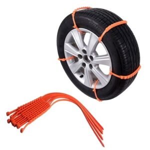 Universal PVC snow chains - from 14'' to 17'' - Red