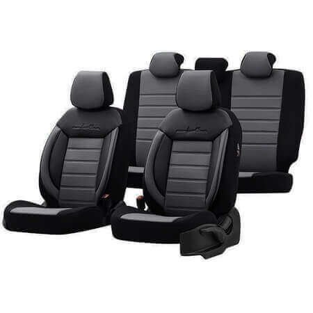 Универсална луксозна тапицерия за автомобил PREMIUM COMFORT LINE - Черно / Сива