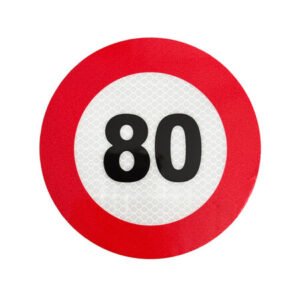 Светлоотразителен стикер за ограничение на скоростта - 80км/ч