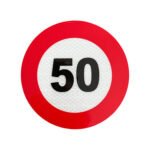 Светлоотразителен стикер за ограничение на скоростта - 50км/ч