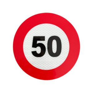 Светлоотразителен стикер за ограничение на скоростта - 50км/ч