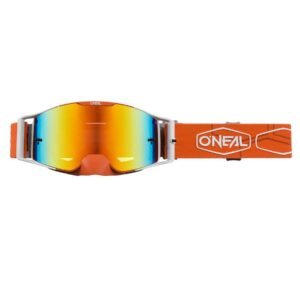 Motocross Goggles O'Neal B-30 HEXX V.22 Orange/White - Radium Red