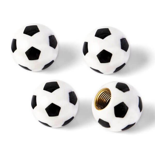 Set of aluminum valve caps - Soccer balls 4pcs.