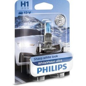 Bulb PHILIPS WHITEVISON ULTRA H1 5000K 55W 12V Cardboard blister - 1 piece