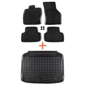 REZAW-PLAST floor mat set for the passenger compartment and trunk of Audi A3 Hatchback, Sportback (01.2012+) with a small spare