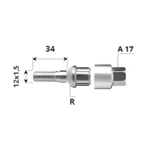 Set of external self-tapping screws - 12x1.5x34 / R / - A17