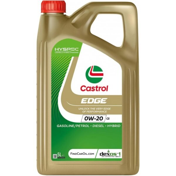 Synthetic engine oil for cars and hybrids CASTROL EDGE C5 0W-20, 5 l
