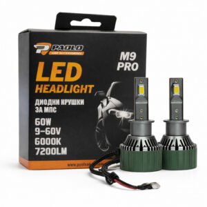 LED крушки M9 PRO H3 6000K 9-60V - комплект 2 броя за автомобили, бусове и машини