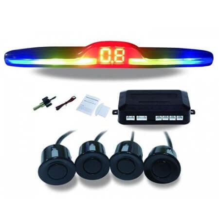 Parking sensors with LED SLIM display with 4 sensors - Black