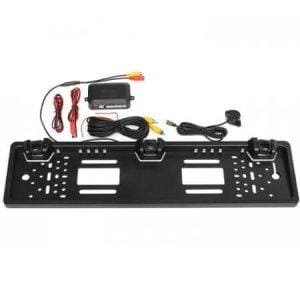 License plate holder with rear view camera and parking sensors - Black