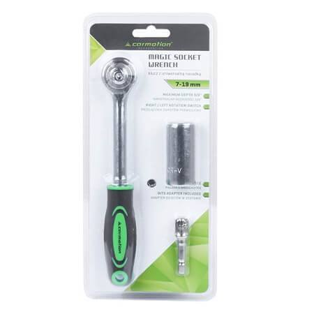 CARMOTION ratchet with bit adapter and universal insert 7-19 mm
