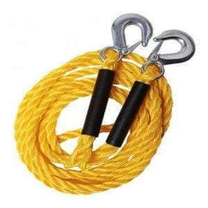 Towing rope with metal hooks up to 4 tons - Yellow
