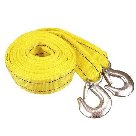 Towing rope with metal hooks up to 5 tons - Yellow