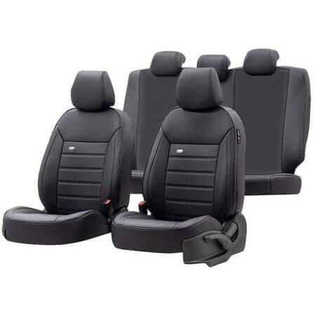 Universal luxury car upholstery PREMIUM - Black Leather