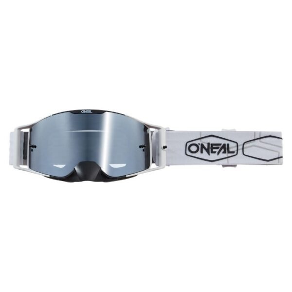 Мотокрос Очила O'Neal B-30 HEXX V.22 Black/White - Silver Mirror