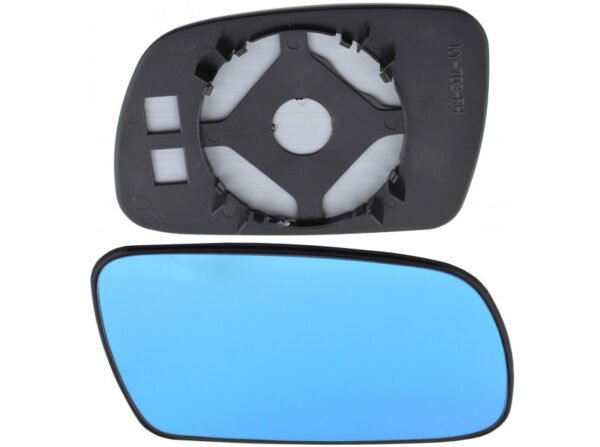 Right blue mirror glass without heating for Peugeot 407 05.2004-05.2010