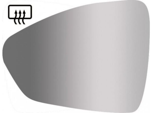 Left convex mirror glass with heating for Fiat Tipo after 01.2016