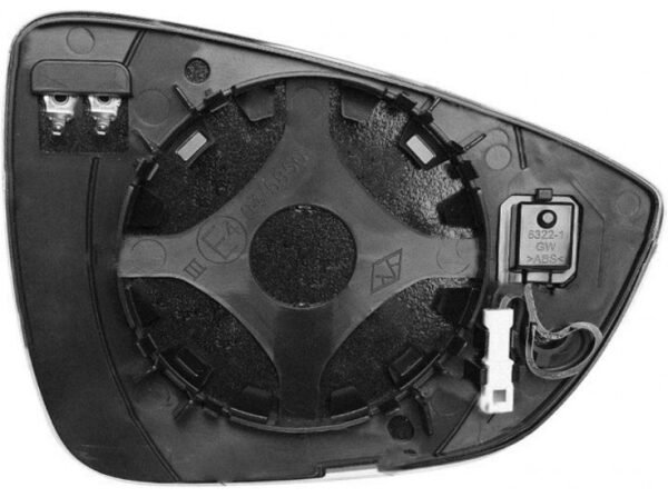 Left convex mirror glass with heating for Ford Focus after 07.2018