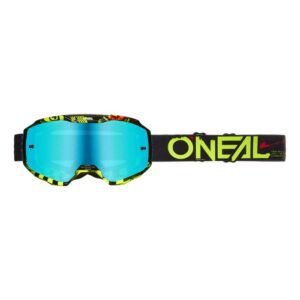 Мотокрос Очила O'Neal B-10 Attack Black/Neon Yellow - Radium Blue V.24