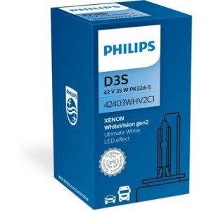 Bulb PHILIPS WHITE VISION GEN2 D3S 5000K 35W 42V Carton box - 1 piece