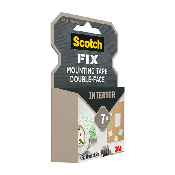 Двойнолепящо тиксо 3M Scotch® FIX 19mm х 1.5m до 7kg за Интериор