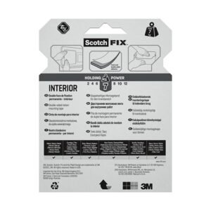 Двойнолепящо тиксо 3M Scotch® FIX 19mm х 1.5m до 7kg за Интериор