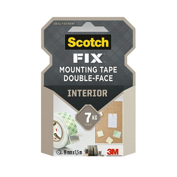 Двойнолепящо тиксо 3M Scotch® FIX 19mm х 1.5m до 7kg за Интериор