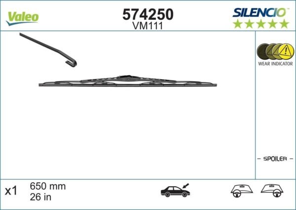 Wiper blade Valeo 650mm - 1 piece