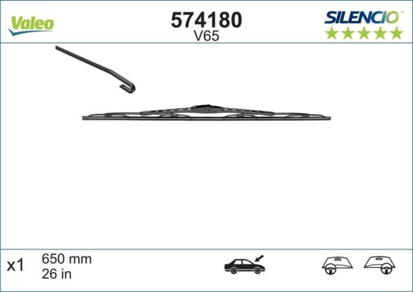 Wiper blade Valeo 650mm - 1 piece