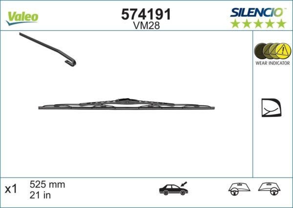 Wiper blade Valeo Silencio Performance 525mm - 1 piece