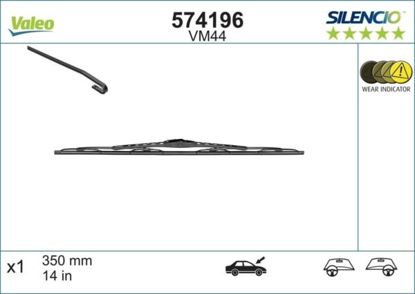Чистачка Valeo Silencio Performance Silencio Conventional Single 350мм - 1 брой