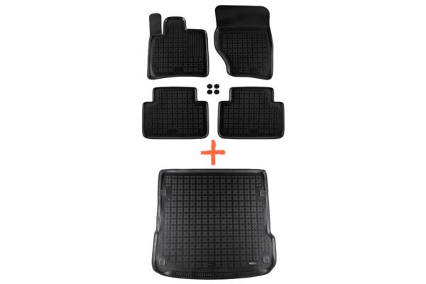 REZAW-PLAST set of floor mats for the interior and trunk of the Audi Q7 (03.2005-12.2014) with 5 seats
