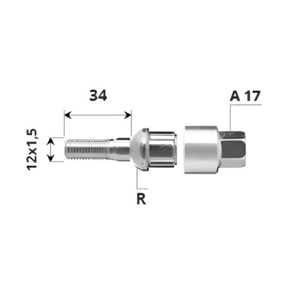 Set of external self-tapping screws - 12x1.5x34 / R / - A17