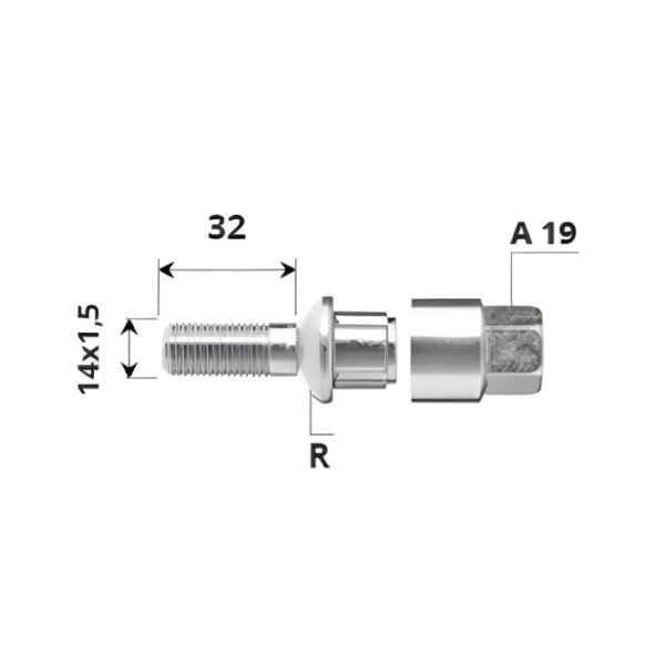 Set of external self-tapping screws - 14x1.5x32 / R / - A19