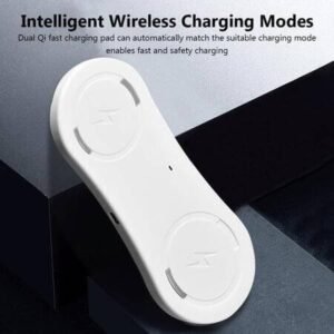Безжично зарядно устройство 2в1 Qi Wireless Charger – Бяло - Image 7