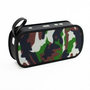 Преносима Bluetooth колонка Music M168, Правоъгълна, Камуфлаж, Черно/Зелен - Image 4