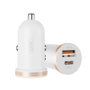 XO Зарядно за кола USB-A и USB-C изход 30W – Бял с кабел USB-A – USB-C CC56 - Image 5