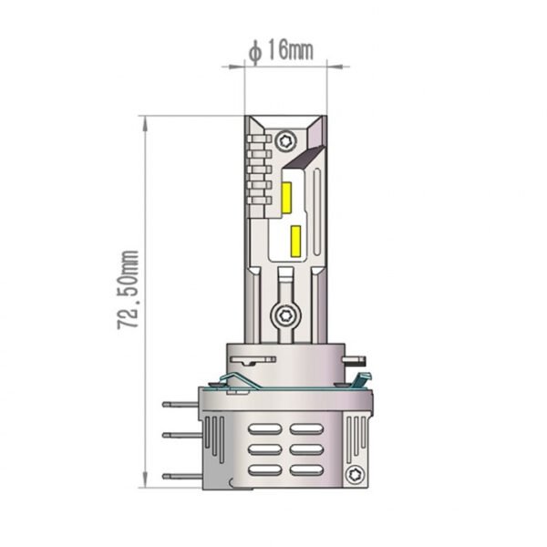 LED крушки A8 H15 36W 6000K - комплект 2 броя за дневни и дълги светлини при H15