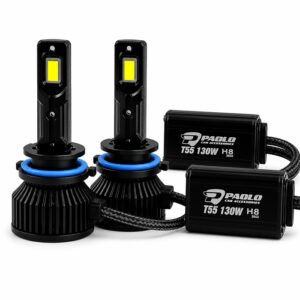 LED крушки T55 H8/H11 130W 12/24V 6000K - мощен комплект 2 броя за фарове и халогени