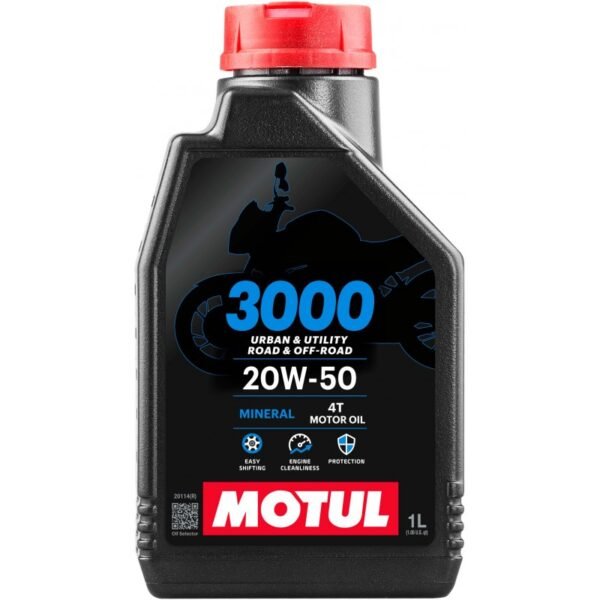 Двигателно масло за мотоциклети MOTUL 3000 4T 20W-50, 1 л