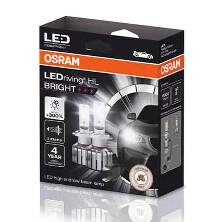 Autoport - LED система OSRAM LEDriving HL Bright с високо качество на изработка и перфектно осветяване. Елегантната форма и дизайнерски атрактивния вид на лазерно изрязания алуминий оформят охладителното тяло. Тъмния принц в кралството на LED осветяването показва прицизен и силен характер, като изпъква със силна и концентрирана бяла светлина. SSL защитата предпазва лампите, като не слага бариера в силата на излъчваната светлина, която е в пъти по-силна от тази стандартните лампи. Животът на лампите удължен до 50 000 часа, което ги прави едни от най-издръжливите лампи (животът им е по-дълъг дори от на ксеноновите лампи). Тези лед системи са подходящи за поставяне на мястото на халогенните лампи.