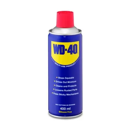 Мултифункционалният спрей WD-40 предпазва метала от ръжда и корозия, освобождава ръждясали механизми,отблъсква влагата, почиства, предпазва и смазва почти всичко. Дори премахва грес, мръсотия и други замърсявания от повечето повърхности. 360° дюзапозволяваща употреба в нормално и обърнато положение и за най- труднодостъпните места.