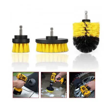 Четки за почистване 21569 3 БР/К-Т За винтоверт, идеални за основно почистване на автомобили, камиони, мотоциклети, велосипеди, каравани, лодки, джанти, гуми, спици, скари, моторни отсеци, изпускателни накрайници, брони, подкалници, ходова част, вентилационни отвори и много други.