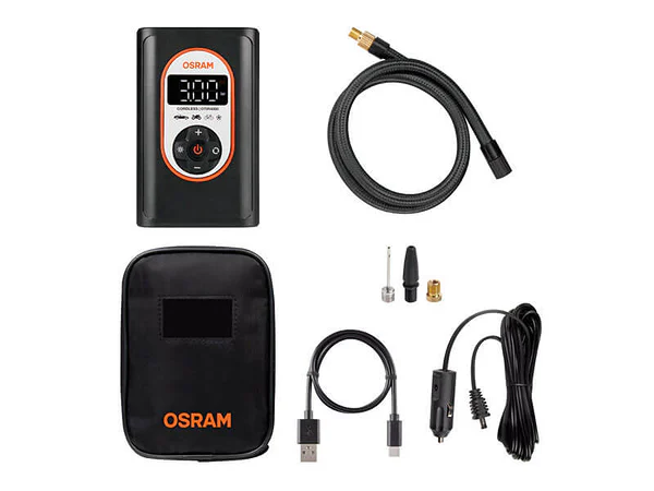 Компресор OSRAM TYRE inflate 4000 за гуми, 8.3 bar, 12V DC, 90dB, с вградена батерия 5000mAh
