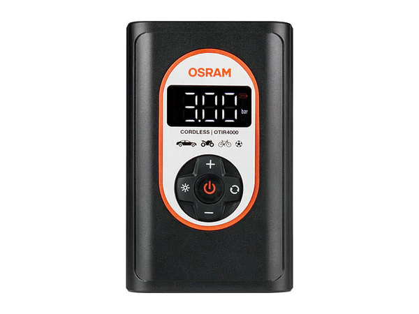 Компресор OSRAM TYRE inflate 4000 за гуми, 8.3 bar, 12V DC, 90dB, с вградена батерия 5000mAh