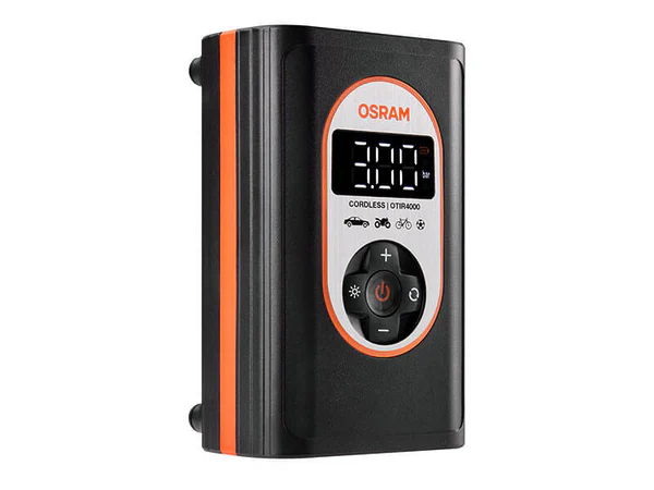 Компресор OSRAM TYRE inflate 4000 за гуми, 8.3 bar, 12V DC, 90dB, с вградена батерия 5000mAh