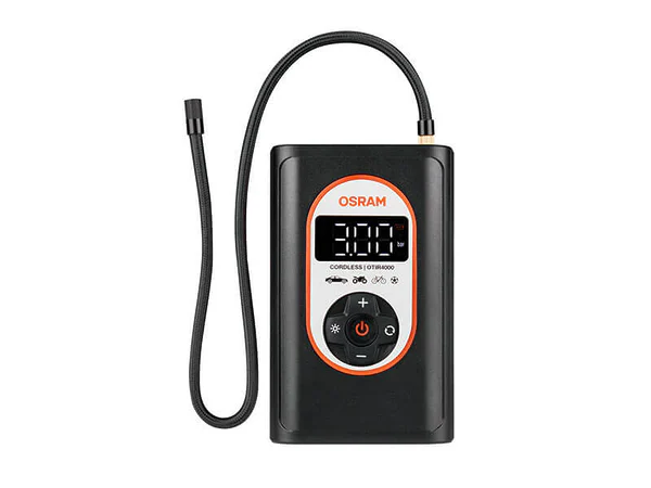 Компресор OSRAM TYRE inflate 4000 за гуми, 8.3 bar, 12V DC, 90dB, с вградена батерия 5000mAh